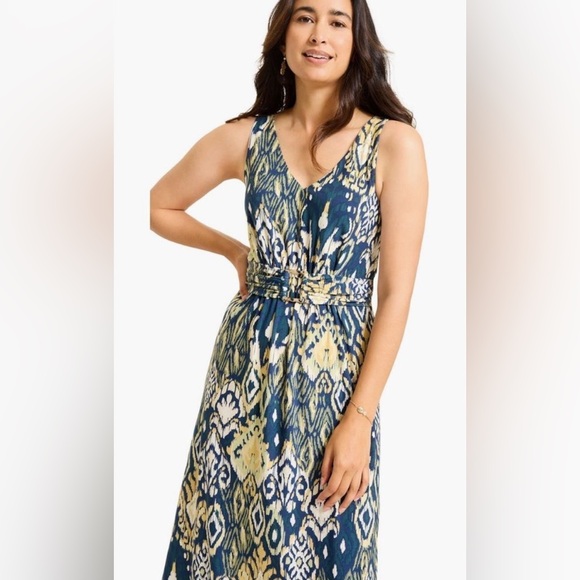 TOMMY BAHAMA Vista Cove Small Sleeveless Midi Dress in Island Navy - Picture 3 of 12